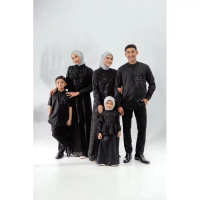 ZOYA Sarimbit 2025 Tutuwuhan Black - Fashion Muslim Set Sarimbit Keluarga Embun Dress/Edelweiss Dres