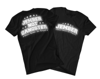 KAOS JEMBER NOT GANGSTER bahan sablon bisa menyala dalam gelap jenis kaos catton combed 30s Pria Dis