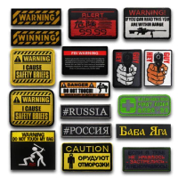 Russian danger warning night running reflective straps Patch Hook Loop Material Reflective luminous Tactical Patch Sticker