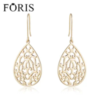 FORIS New Fashion Arrival High Quality Gold Big Drop Earrings For Women Ladies Christmas Gift PE007