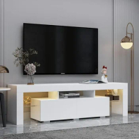 Bedroom Modern Tv Cabinet Living Room Gloss Media Console Cabinet Table for Television Stands Dresser White LED TV Stand