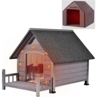 Outdoor Dog House, Waterproof Puppy Shelter Indoor Doghouse with Elevated Floor, Anti-Bite Design Dog Home for Small Medium Dog