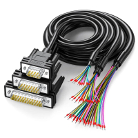 Durability DB9 DB15 DB25 Male Female Connectors Cable, 9Pin/15Pin Industrial Serial Port Connection