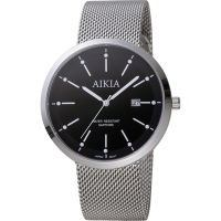 AIKIA 簡約米蘭時尚腕錶-3A2311WBT/黑40mm