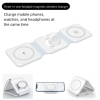 3 in 1 15W QI Magnetic Wireless Charger ชุดพับได้ สําหรับ IOS Series