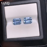 VANTJ 100% Natural Aquamarine Loose Gemstones 7*9mm 2PC Oval Precious Santa Maria Gems for Silver Gold Diy Jewelry Women Gift