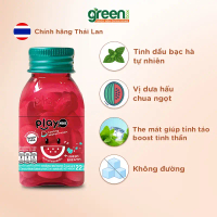 Kẹo ngậm Playmore hũ 22g nhiều vị dưa hấu, táo đỏ, nho, đào sakura, xí muội, chanh mật ong, bạc hà, 