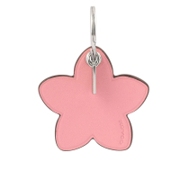 【COACH】平滑皮革花朵造型吊飾/鑰匙圈(粉色)