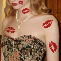 Valentine's Day Love Red Lips Tattoo Sticker Chinese Valentine's Couple Sticker Confession E1D9