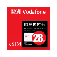 【citimobi】eSIM歐洲Vodafone電信28天高速上網與通話-40XXL(歐洲網卡 吃到飽 歐洲 網卡 上網卡 eSIM)