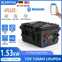 LiFePO4 12V 120AH 100AH 80AH Battery Pack 12.8V Bluetooth Lithium Battery Grand A Cells With 4S 100A BMS 6000+ Cycles For Boat