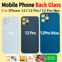 Back Glass Cover Panel For iPhone 12 12 Pro Max Battery Cover Replacement Parts New Housing Big Hole Camera Rear Glass
