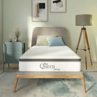 8 Inch Hybrid Mattress Queen,Twin Size, Cooling Gel Infused Memory Foam and Innerspring Mattress, Bed in a Box,White &amp; Gray