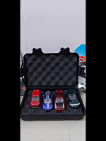Box hot wheels case bahan pvc muat 4 mobil 1:64 Diecast toy