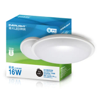 【Everlight 億光】16W 星庭 LED防水吸頂燈 適用陽台/浴室 一年保固 2入(白光)