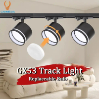 CANMEIJIA Lampu Rel Track LED 3 Warna Bisa Mengganti GX53 Bohlam Rail Light Plafon Spotlight untuk R