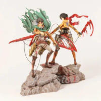 Anime Attack on Titan Figure GK Battle Damaged Levi Mikasa Ackerman Collection PVC Action Figure Toys Model Doll Kids Gift