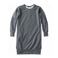 【The North Face】女日本限定款 TRACTION ONEPIECE 舒適透氣圓領長版連身裙上衣(3VAG 灰 V)