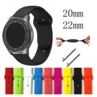 22mm 20 band for samsung Gear sport s3 s2 classic Frontier galaxy watch 46mm 42mm strap rubber huami amazfit bip huawei gt 2