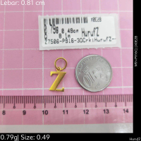 Emas 916,Loket 3 D Crki Huruf Z Huruf Z 0.81cm Design:7506<X0E2B>P916C(M9)-Size: 0.49cm
