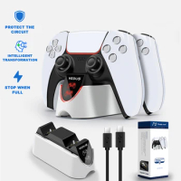 Dual Fast Charger for Playstation 5 Controller Charger Station Charging Cradle Dock Station With LED Indicator for PS5 Gamepads