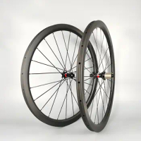 Carbon Wheel Clincher, Tubeless, Tubular Road Disc Brake, Bike Wheelset, UD Matte Finish, 11V Hub, 700C, 38mm Depth, 25mm Width