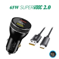 New 65W SUPERVOOC 2.0 SuperDart +22.5W Car Fast Charger 6.5A Type-C Cable For OPPO Find X3 Pro Reno 6 Realme GT Neo X50 Pro 8Pro