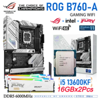 ASUS ROG STRIX B760-A GAMING WIFI DDR5 LGA 1700 Motherboard With Intel Core i5 13600KF Processors Kingston 6000MHz 32GB RGB Suit