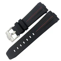 HAODEE Rubber Watchband 23mm 22mm 24mm Watch Strap for Tudor Heritage Black Bay Bronze Pelagos Black Red Waterproof Sport