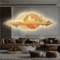 LED燈畫氛圍畫輕奢客廳裝飾畫發光麋鹿立體高級感沙發背景墻掛畫