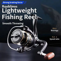 Rooblinos Reel Pancing Spinning Fishing Reel 5.2:1 14 Bearings 4000 - BK4000 Dark Gray