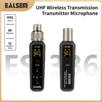 EALSEM 386 UHF Wireless Microphone Converter XLR Transmitter and Receiver Microphone Wireless System for Dynamic Microphone