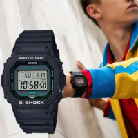 【CASIO 卡西歐】G-SHOCK 暗夜時刻 午夜霧黑 藍芽太陽能電波手錶(GW-B5600MG-1)