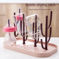 Creative baby bottle drain rack Tree shaped bottle drying and drying rack Baby bottle storage dustproof storage rack Tree-shaped