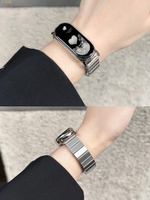 金屬高級適用於小米手環8表帶鋼帶NFC版5/6/7運動腕帶八代女