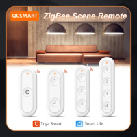 Tuya Smart Life ZigBee 3.0 Wireless Portable Pushbutton 1,2,3,4 Gang Remote Controller Scene Switch