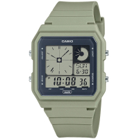 【CASIO 卡西歐】方形雙顯指針數位電子腕錶/綠(LF-20W-3A)