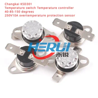 1pcs Normally Open KSD301 10A 250V 0-160 degree Normally Closed Bakelite KSD-301 Temperature Switch Thermostat Sensor 50 60 65