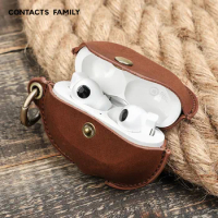 Real Cowhide Leather Cover For Huawei Freebuds Pro Protective Leather Earphone Case For Free Buds Pro Charging Box Bag