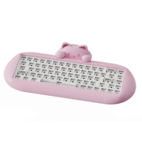 ECHOME Cat Silicone Mechanical Keyboard Kit Wireless Tri Mode Hot Swap RGB Cute Girl Office Gaming Keyboard for PC Laptop Ipad