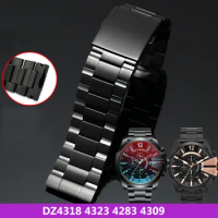 Stainless Steel Bracelet For Diesel DZ4318 DZ4323 DZ4283 DZ4309 26mm Watch Band Curved End Solid Metal Steel Men Watch Strap