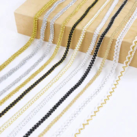 5M Gold Silver Lace Trim Ribbon Curve Lace Fabric Centipede Braided Ribbon Wedding Party Clothes DIY Sewing Garments Accessories