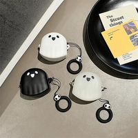 For Samsung Galaxy Buds Live/Buds pro/Buds 2/Buds 2 pro/Buds FE,Cute Creative Ghost Design Silicone Earphone Case With Ring