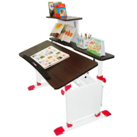 【第一博士】T5兒童成長書桌椅組-120公分－胡桃木/薄邊