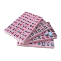 Mahjong Game Set Lightweight Mahjong Sets Clear Engraving Mini Tile Game Travel Accessories For Travel Schools Trips Dormitories