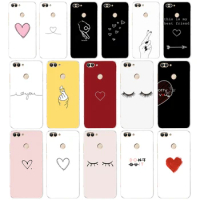 66AA Simple Line Art Abstract Love Heart Soft TPU Case Cover For Huawei Honor P Smart 2018 2019 Y6 Prime 2018 Nova 2i 3i View 10