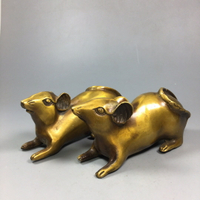 銅老鼠 純銅老鼠一對 風水銅器家居裝飾品 招財吉祥物 工藝品擺件