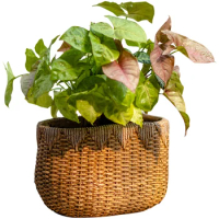 Rattan-like Cement Flower Pot Personalized Plant Decorative Flowerpot Set Pot Balcony Garden Pot Basin