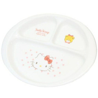 小禮堂 Hello Kitty 陶瓷三格餐盤 (白大臉款)