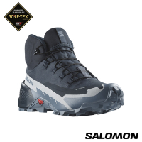 官方直營 Salomon 女 CROSS HIKE 2 Goretex 中筒登山鞋 野跑鞋 碳黑/火石灰/珍珠藍